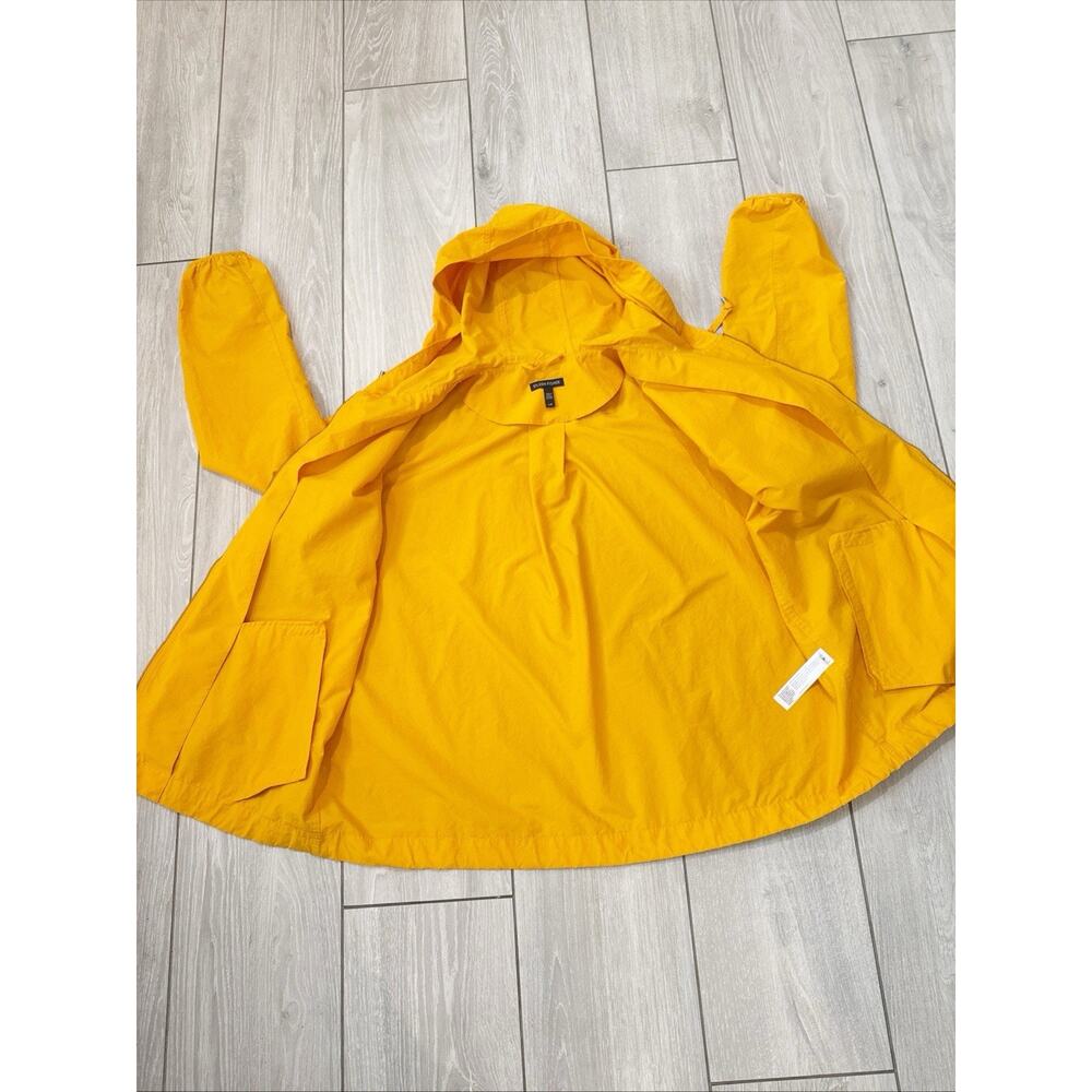 Eileen Fisher Jacket Orange Hooded Zip Windbreaker Organic Cotton Size Large - Picture 4 of 9